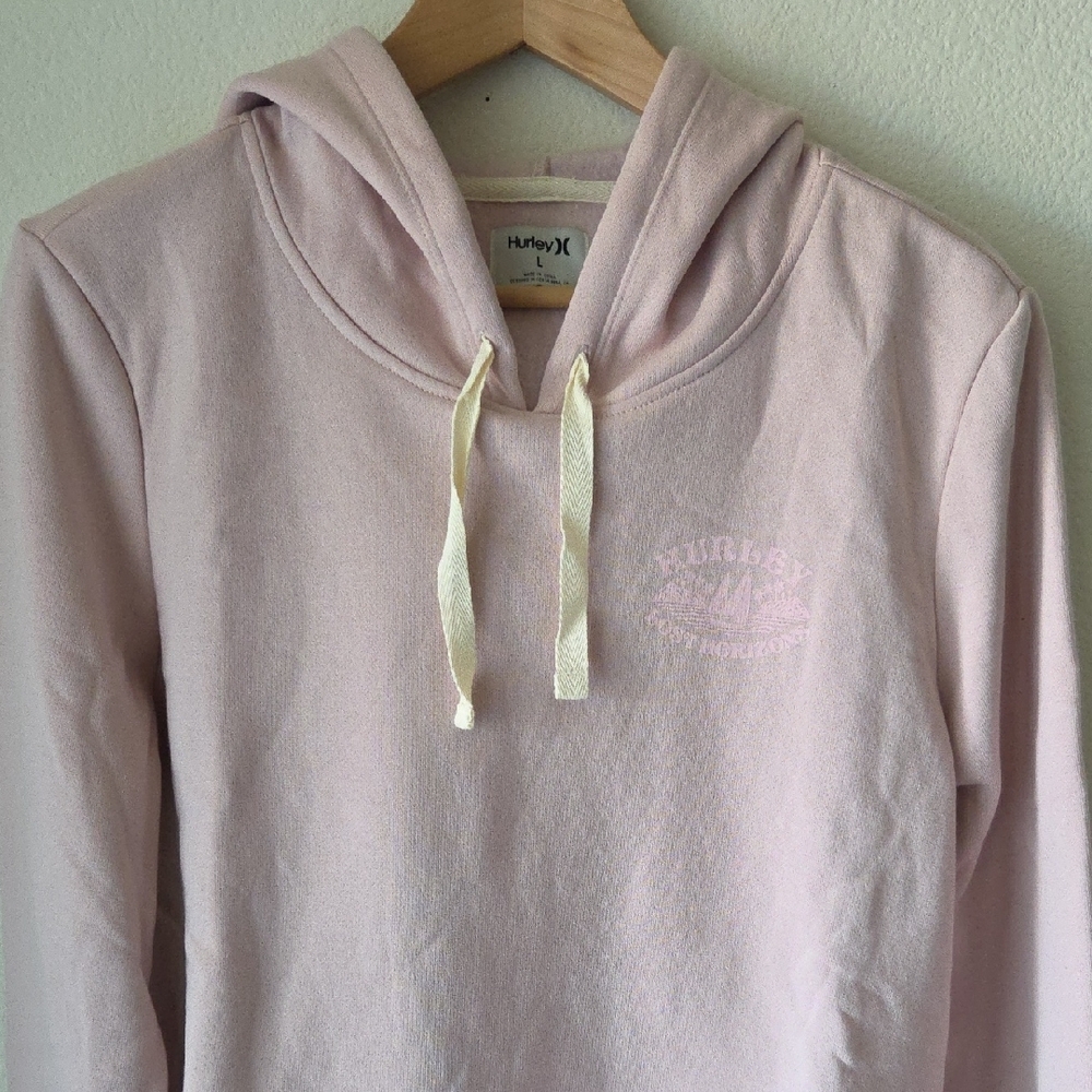 Hurley Light Pink Lost Horizon Graphic Hoodie Sz L NWT Soft Cotton Blend Comfy - Picture 4 of 13